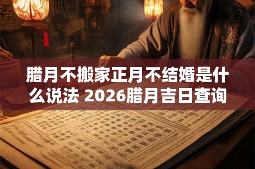 腊月不搬家正月不结婚是什么说法 2026腊月吉日查询 腊月不搬家正月不结婚是什么说法 2026腊月吉日查询