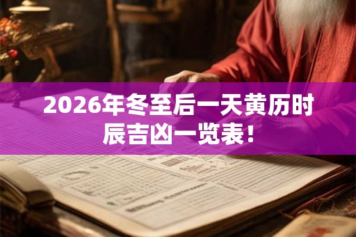 2026年冬至后一天黄历时辰吉凶一览表！