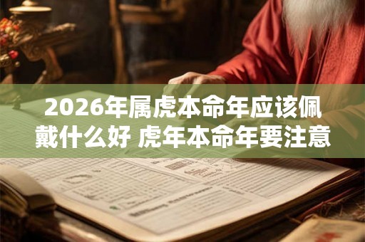 2026年属虎本命年应该佩戴什么好 虎年本命年要注意什么