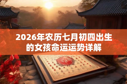 2026年农历七月初四出生的女孩命运运势详解