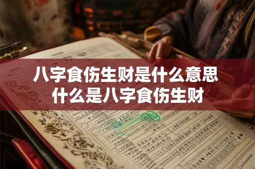 八字食伤生财是什么意思 什么是八字食伤生财
