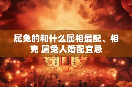 属兔的和什么属相最配、相克 属兔人婚配宜忌