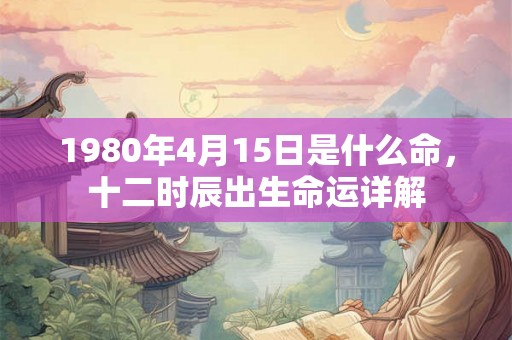 1980年4月15日是什么命，十二时辰出生命运详解