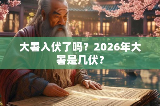 大暑入伏了吗？2026年大暑是几伏？