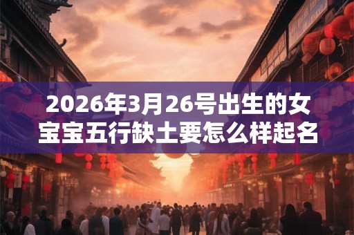 2026年3月26号出生的女宝宝五行缺土要怎么样起名字