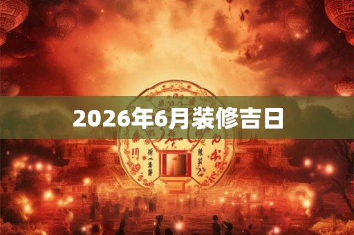 2026年6月装修吉日