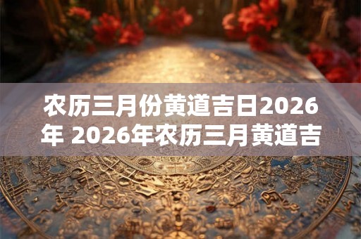 农历三月份黄道吉日2026年 2026年农历三月黄道吉日是哪天