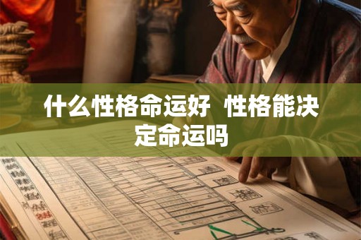 什么性格命运好  性格能决定命运吗