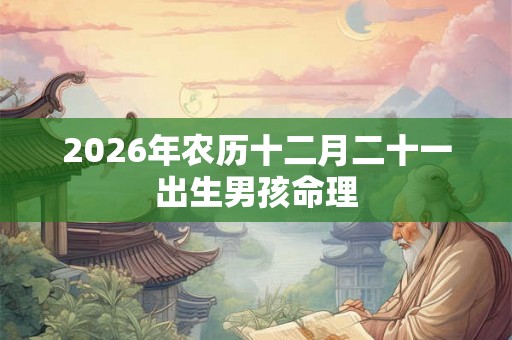 2026年农历十二月二十一出生男孩命理