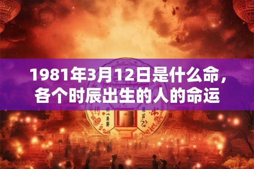 1981年3月12日是什么命，各个时辰出生的人的命运