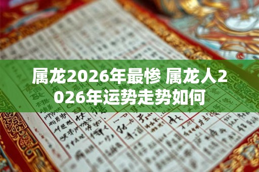 属龙2026年最惨 属龙人2026年运势走势如何