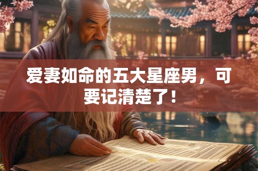 爱妻如命的五大星座男,可要记清楚了! 爱妻如命的五大星座男,可要记清楚了!