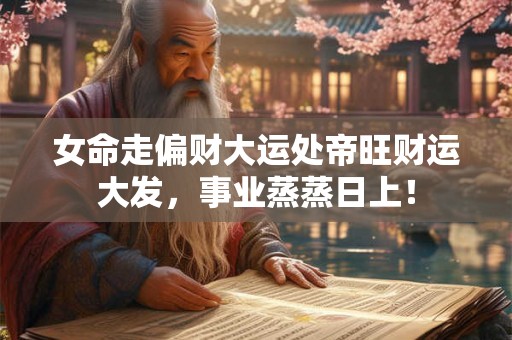 女命走偏财大运处帝旺财运大发，事业蒸蒸日上！