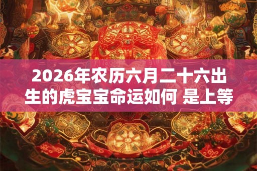 2026年农历六月二十六出生的虎宝宝命运如何 是上等命吗