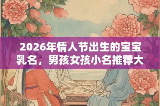 2026年情人节出生的宝宝乳名,男孩女孩小名推荐大全 2026年情人节出生的宝宝乳名,男孩女孩小名推荐大全