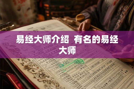 易经大师介绍  有名的易经大师