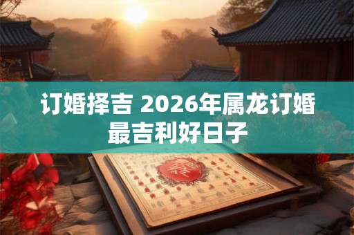 订婚择吉 2026年属龙订婚最吉利好日子 订婚择吉 2026年属龙订婚最吉利好日子