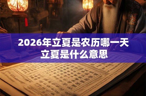 2026年立夏是农历哪一天 立夏是什么意思