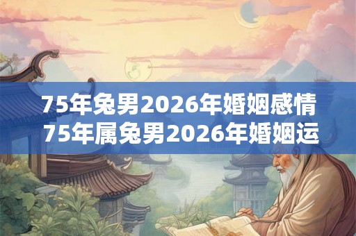 75年兔男2026年婚姻感情 75年属兔男2026年婚姻运势