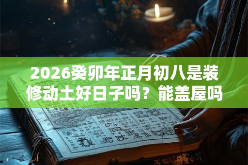 2026癸卯年正月初八是装修动土好日子吗？能盖屋吗