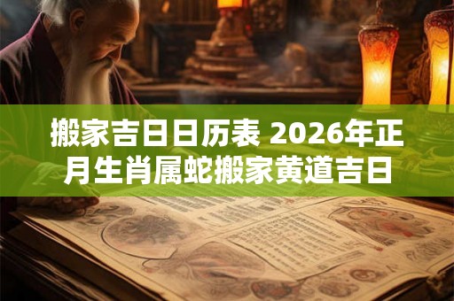 搬家吉日日历表 2026年正月生肖属蛇搬家黄道吉日