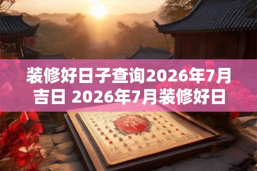 装修好日子查询2026年7月吉日 2026年7月装修好日子查询 装修好日子查询2026年7月吉日 2026年7月装修好日子查询