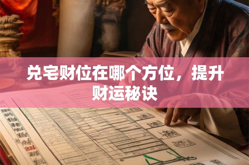 兑宅财位在哪个方位，提升财运秘诀