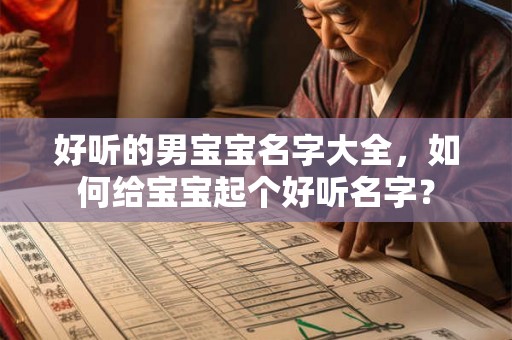 好听的男宝宝名字大全，如何给宝宝起个好听名字？