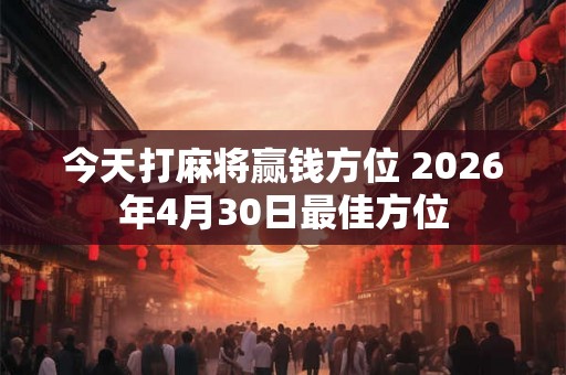 今天打麻将赢钱方位 2026年4月30日最佳方位