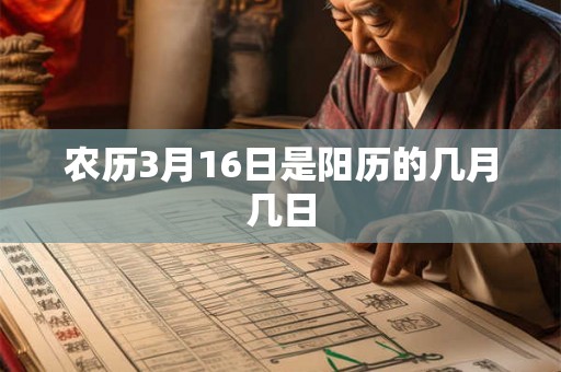 农历3月16日是阳历的几月几日