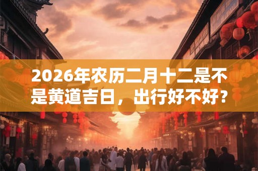 2026年农历二月十二是不是黄道吉日，出行好不好？