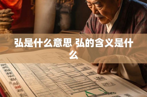 弘是什么意思 弘的含义是什么