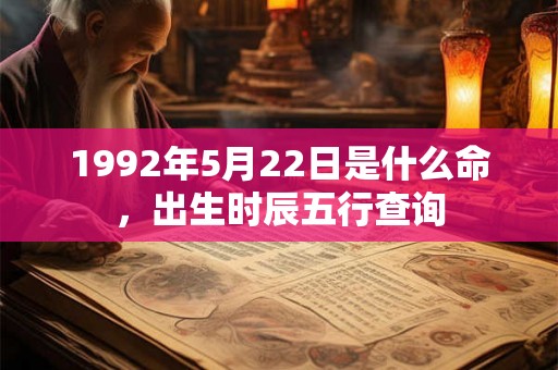 1992年5月22日是什么命，出生时辰五行查询