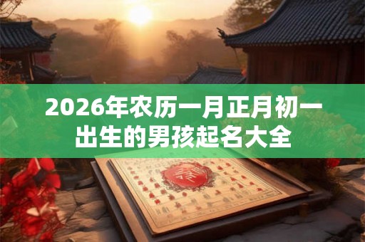 2026年农历一月正月初一出生的男孩起名大全