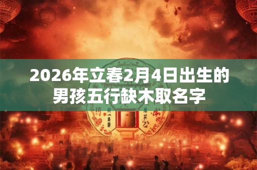 2026年立春2月4日出生的男孩五行缺木取名字