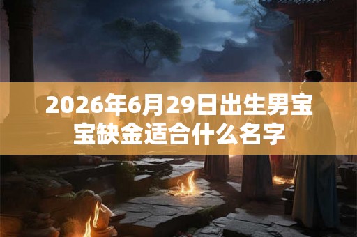 2026年6月29日出生男宝宝缺金适合什么名字