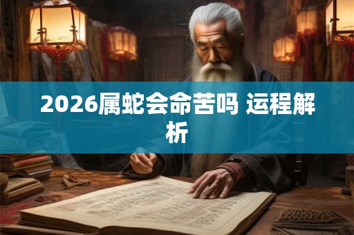 2026属蛇会命苦吗 运程解析 2026属蛇会命苦吗 运程解析
