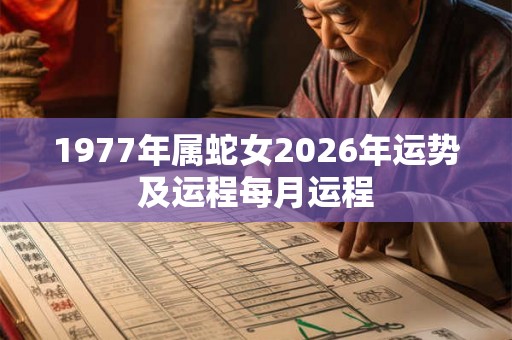 1977年属蛇女2026年运势及运程每月运程