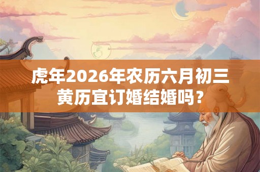 虎年2026年农历六月初三黄历宜订婚结婚吗？