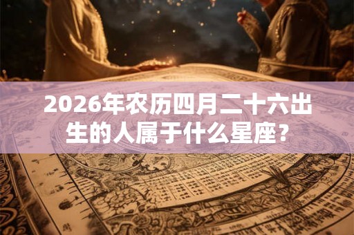 2026年农历四月二十六出生的人属于什么星座？