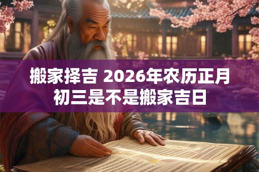 搬家择吉 2026年农历正月初三是不是搬家吉日
