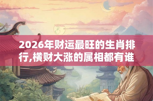 2026年财运最旺的生肖排行,横财大涨的属相都有谁