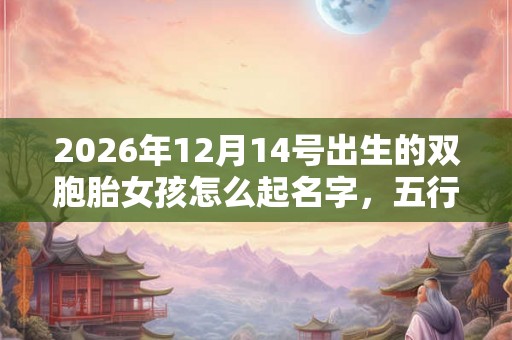 2026年12月14号出生的双胞胎女孩怎么起名字，五行属什么？