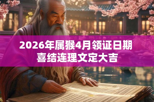 2026年属猴4月领证日期 喜结连理文定大吉