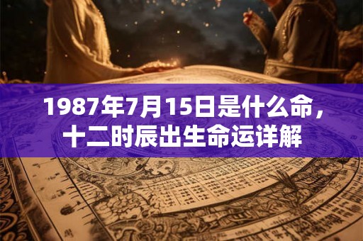 1987年7月15日是什么命，十二时辰出生命运详解