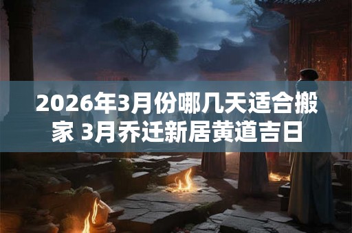 2026年3月份哪几天适合搬家 3月乔迁新居黄道吉日