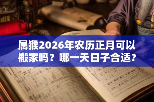 属猴2026年农历正月可以搬家吗？哪一天日子合适？