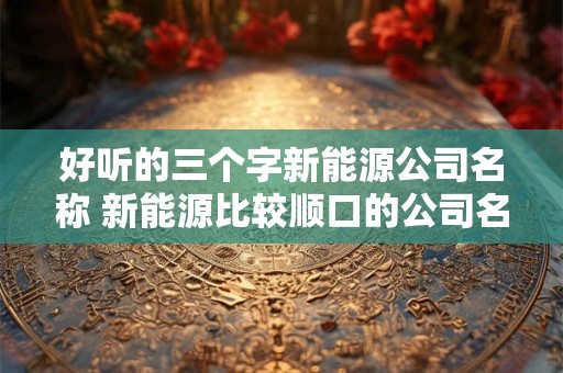 好听的三个字新能源公司名称 新能源比较顺口的公司名字
