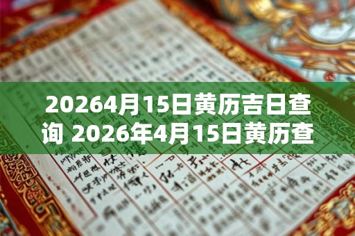 20264月15日黄历吉日查询 2026年4月15日黄历查询吉日吗