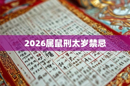 2026属鼠刑太岁禁忌